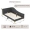 Full/Twin Size Rivet-Tufted Platform Bed with Metal Legs and Wood Slats-Full Size